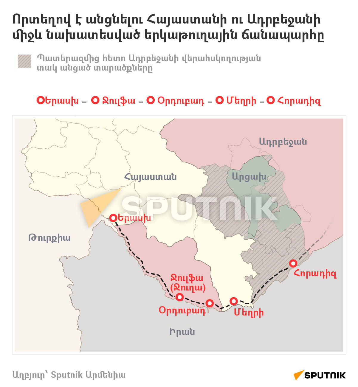 Որտեղով է անցնելու Հայաստանի ու Ադրբեջանի միջև նախատեսված երկաթուղային ճանապարհը - Sputnik Արմենիա