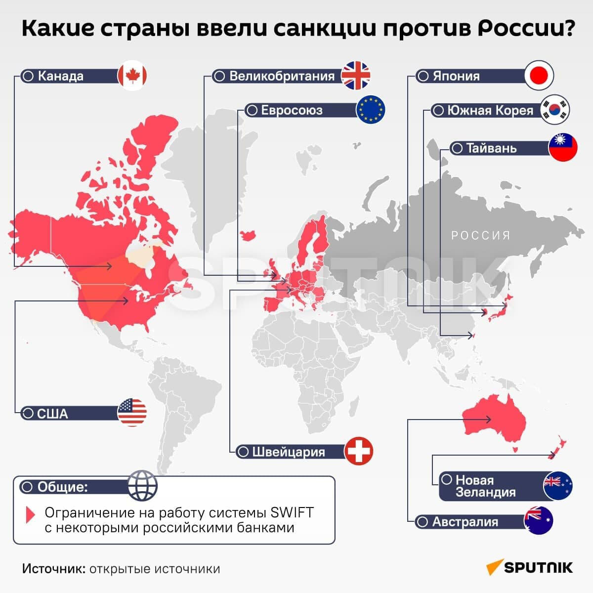 Какие страны ввели санкции против России - Sputnik Армения