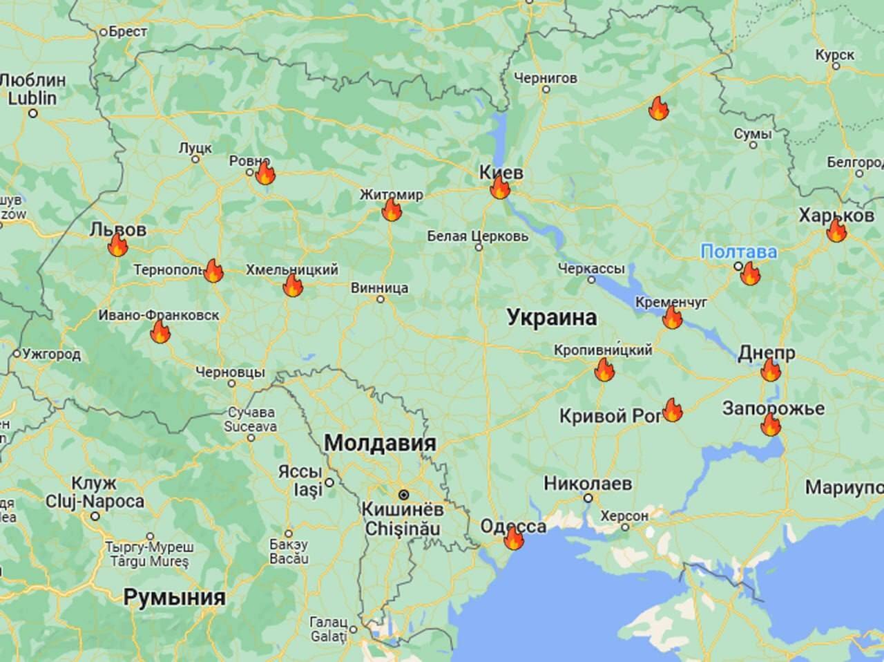 Карта ударов по объектам инфраструктуры Украины - Sputnik Армения