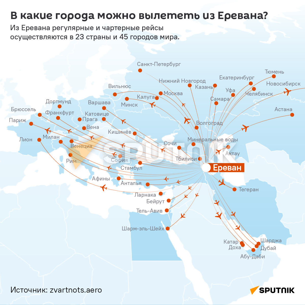 В какие города можно вылететь из Еревана? - Sputnik Армения