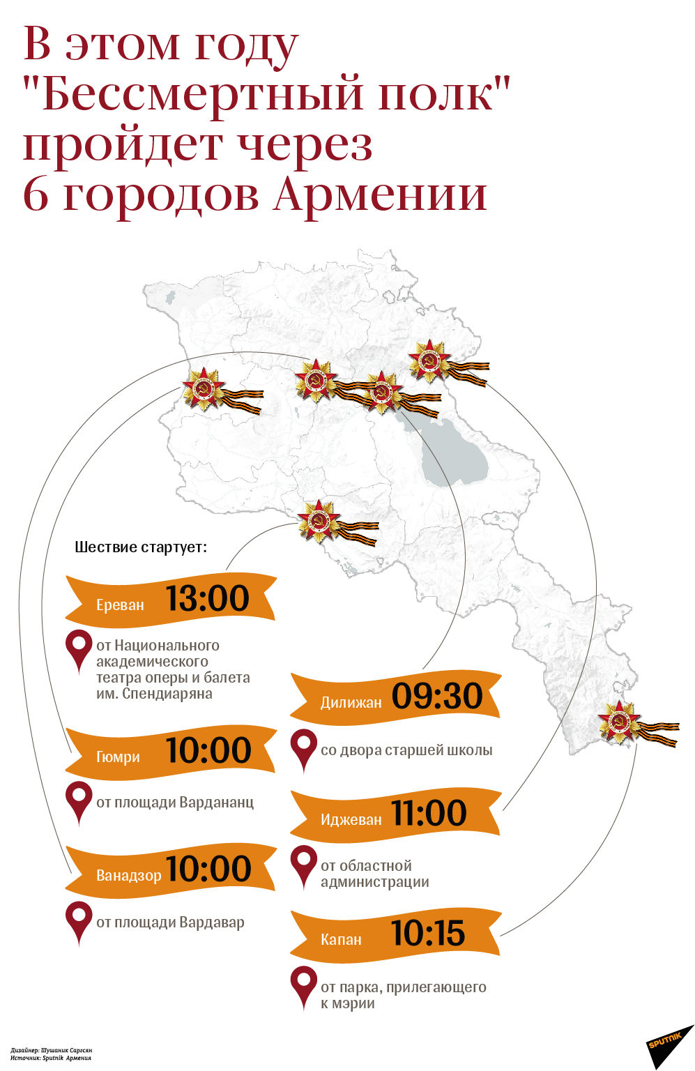 В этом году Бессмертный полк пройдет через 6 городов Армении - Sputnik Армения