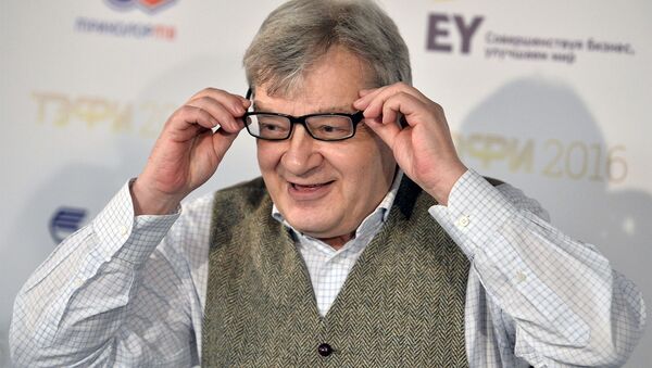 Телеведущий Александр Беляев после церемонии вручения премии ТЭФИ 2016 (28 июня 2016). Москвa - Sputnik Արմենիա