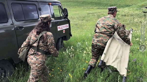 Тренировочные учения военных медиков - Sputnik Армения