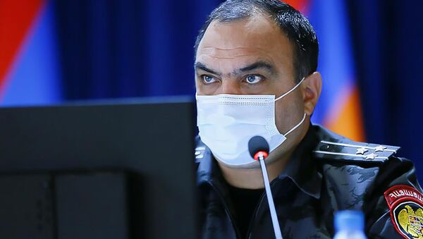 Начальник полиции Ваге Казарян на заседании по итогам первого полугодия 2020 года (31 июля 2020). Еревaн - Sputnik Արմենիա