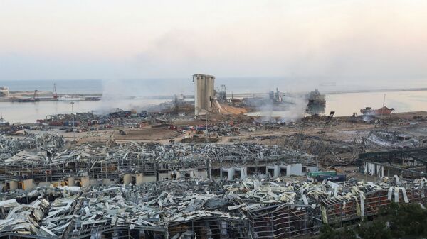 Общий вид порта Бейрута, разрушенного взрывом (5 августа). - Sputnik Արմենիա