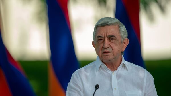 Пресс-конференция третьего президента РА Сержа Саргсяна на тему апрельской войны 2016 года (19 августа 2020). Еревaн - Sputnik Արմենիա