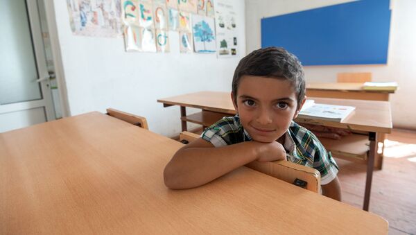 Единственный ученик основной школы села Шагик Арам Овсепян - Sputnik Армения