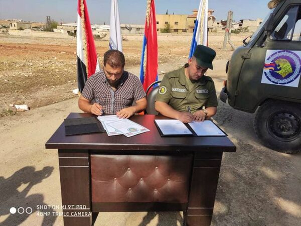 Բենյամինի 96 485 քմ վտանգավոր տարածքն ականազերծված է. պաշտոնական արարողություն Հալեպում Բենյամինի 96 485 քմ վտանգավոր տարածքն ականազերծված է. պաշտոնական արարողություն Հալեպում - Sputnik Արմենիա