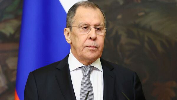 Министр иностранных дел России Сергей Лавров на пресс-конференции по итогам встречи с министром иностранных дел Армении (12 октября 2020). Москвa - Sputnik Армения
