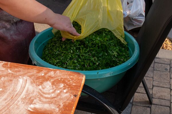 Карабахский дух и вкус: как в центре Еревана выстроилась огромная очередь за женгялов хац Карабахский дух и вкус: как в центре Еревана выстроилась огромная очередь за женгялов хац - Sputnik Армения