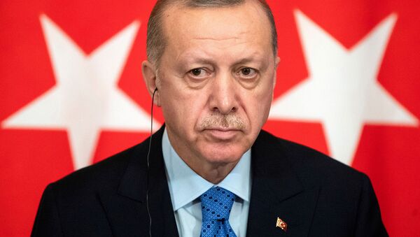 Президент Турции Тайип Эрдоган во время совместной пресс-конференции с президентом России по итогам переговоров (5 марта 2020). Москвa - Sputnik Արմենիա