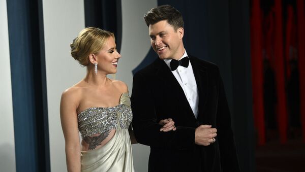  Скарлетт Йоханссон и Колин Жост на вечеринке Vanity Fair Oscar Party в Беверли-Хиллз (9 февраля 2020). Калифорния - Sputnik Армения