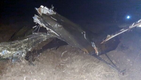 Обломки российского вертолета Ми-24, сбитого в воздушном пространстве над территорией Армении вне зоны боевых действий (9 ноября 2020). Араратская область - Sputnik Արմենիա