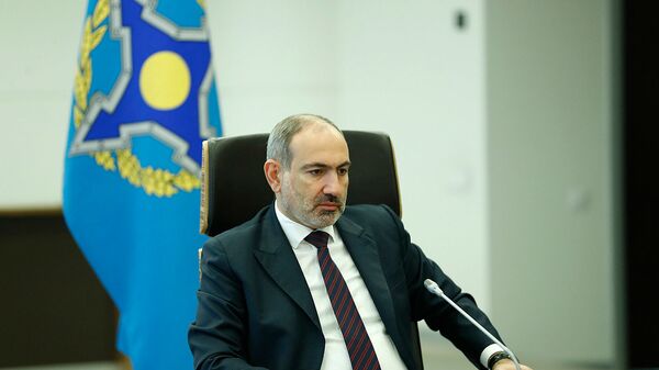 Премьер-министр Никол Пашинян на онлайн заседании Совета коллективной безопасности ОДКБ (2 декабря 2020). Еревaн - Sputnik Армения