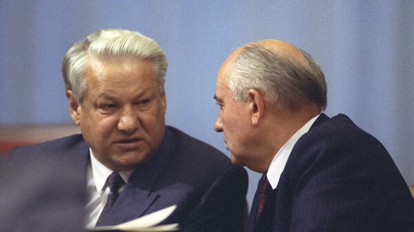 Президент Российской Федерации Борис Николаевич Ельцин и Президент СССР Михаил Сергеевич Горбачев - Sputnik Армения