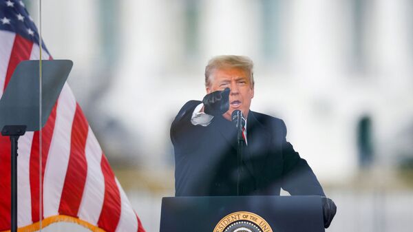 Президент США Дональд Трамп на митинге против утверждения Конгрессом США результатов выборов 2020 года (6 января 2021). Вашингтон - Sputnik Армения