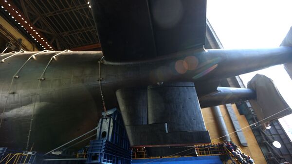 Спуск на воду атомной подводной лодки Белгород в Архангельской области  - Sputnik Армения