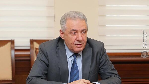 Министр обороны Вагаршак Арутюнян принял делегацию правления Союза добровольцев Еркрапа во главе с председателем правления ЕВУ Сасуном Микаеляном (19 января 2021). Еревaн - Sputnik Армения