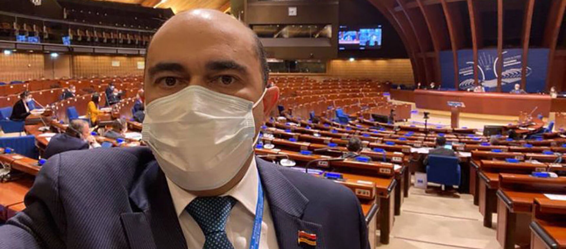 Эдмон Марукян после пленарного заседания Парламентской ассамблеи Совета Европы (25 января 2021). Марсель - Sputnik Արմենիա, 1920, 19.04.2021
