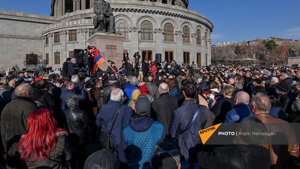 Митинг оппозиции (12 февраля 2021). Еревaн - Sputnik Армения