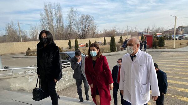 Министр здравоохранения Анаит Аванесян во время посещения Медицинского центра Гюмри (12 февраля 2021). Гюмри - Sputnik Армения