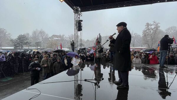 Вазген Манукян выступает на митинге оппозиции (20 февраля 2021). Еревaн - Sputnik Армения