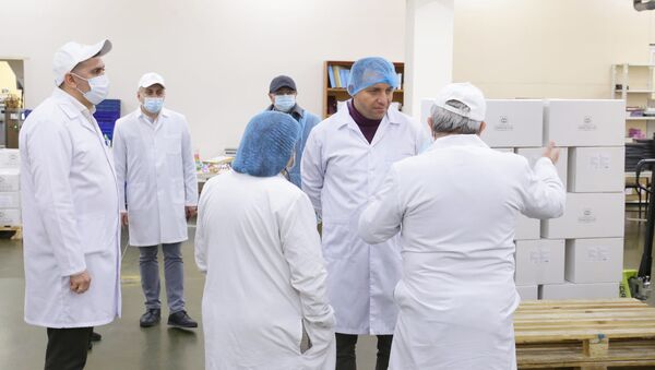Министр экономики Ваан Керобян посетил Ереванскую шоколадную фабрику (20 февраля 2021). Еревaн - Sputnik Армения