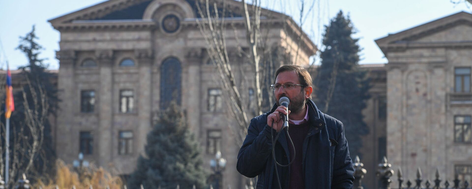 Речь Гегама Манукяна во время митинга оппозиции на проспекте Баграмяна (27 февраля 2021). Еревaн - Sputnik Армения, 1920, 27.02.2021