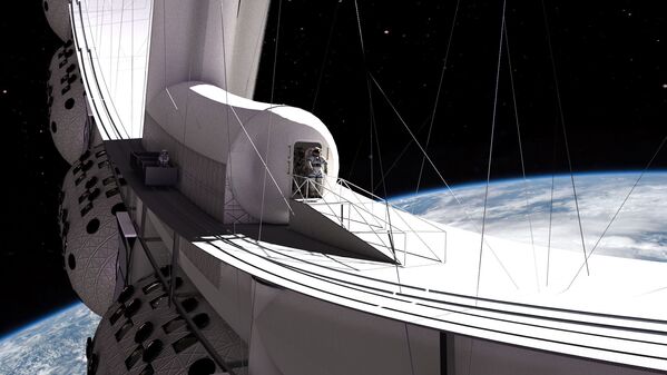 Տիեզերագնաց զբոսաշրջիկը բաց տիեզերք դուրս գալու ժամանակ - Sputnik Արմենիա