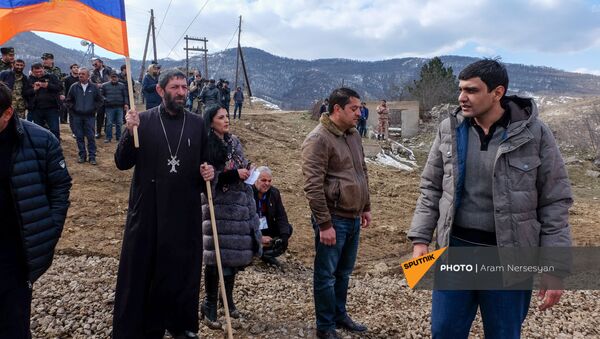 Церемония водружения государственного флага Армении в Шурнухе (7 марта 2021). Сюник - Sputnik Армения