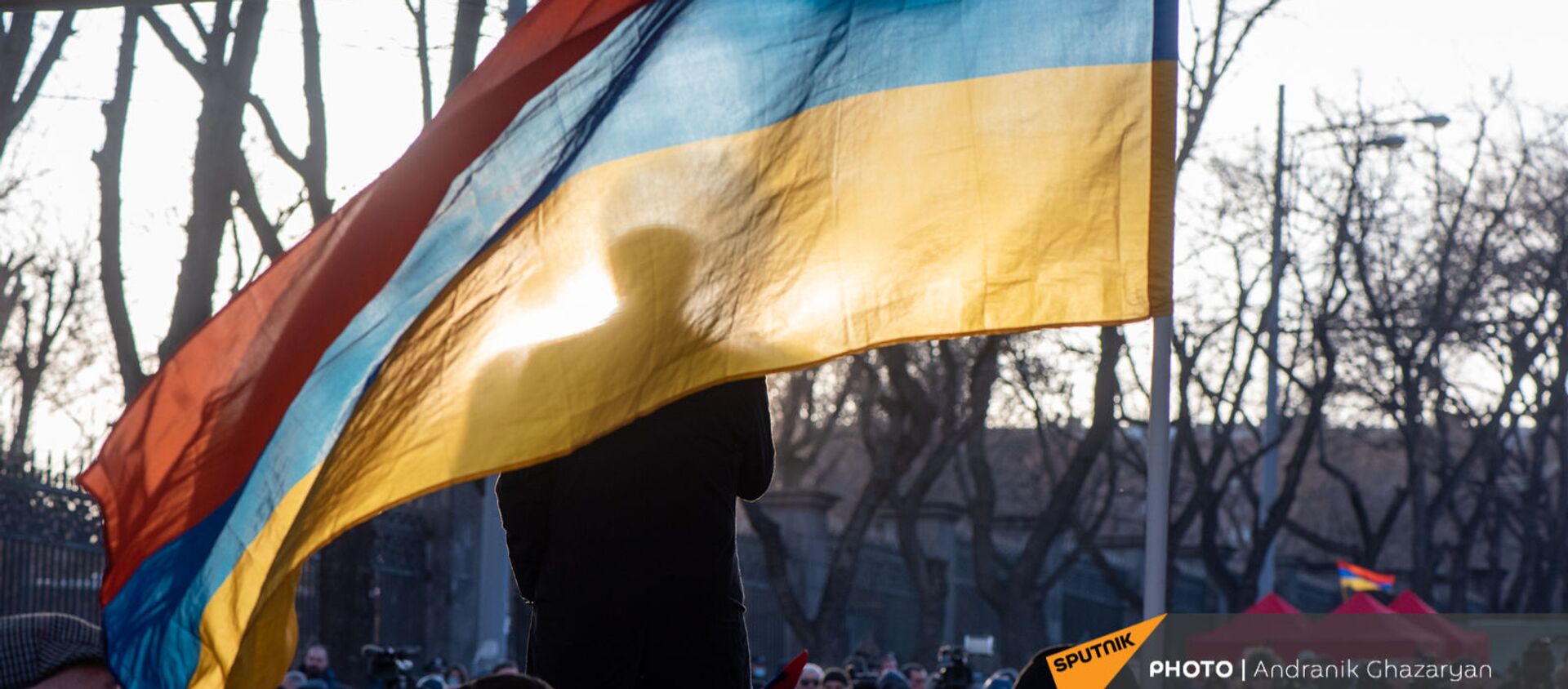 Вазген Манукян за флагом на митинге оппозиции (9 марта 2021). Еревaн - Sputnik Армения, 1920, 15.03.2021