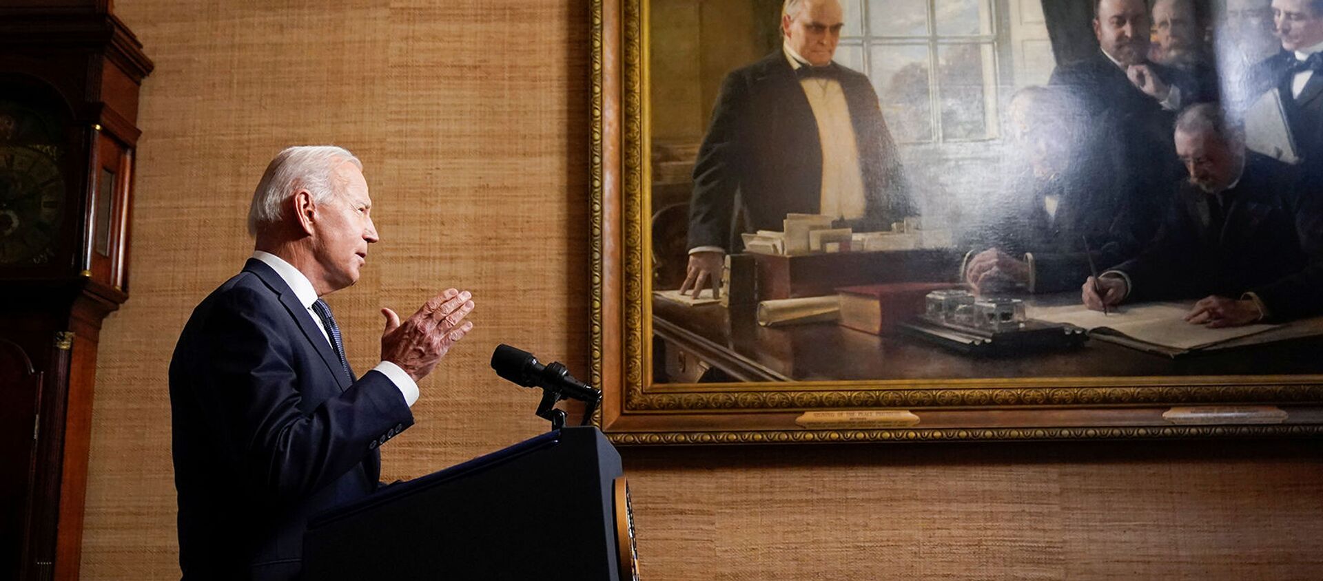 Президент США Джо Байден выступает с речью о своем плане вывода американских войск из Афганистана (14 апреля 2021). Вашингтон - Sputnik Армения, 1920, 28.04.2021