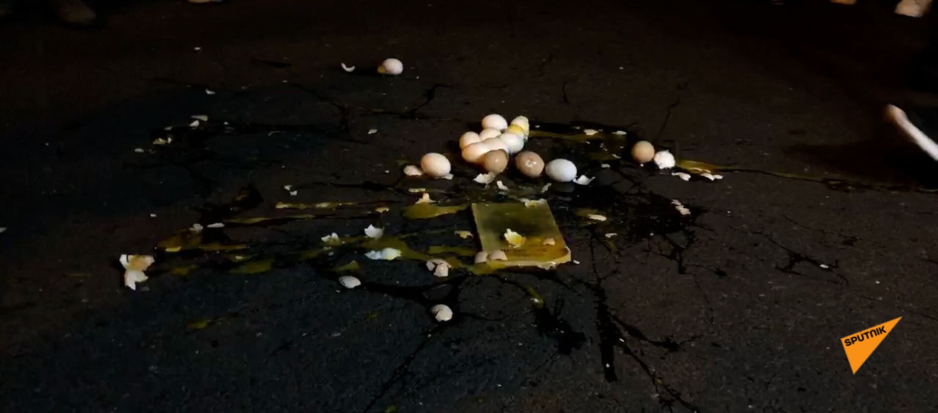 Представители оппозиции и их сторонники разбили несколько яиц у правительственной дачи в знак протеста - Sputnik Արմենիա, 1920, 21.04.2021