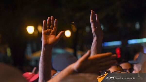 Руки участников митинга в поддержку сюникцев (22 апреля 2021). Еревaн - Sputnik Արմենիա