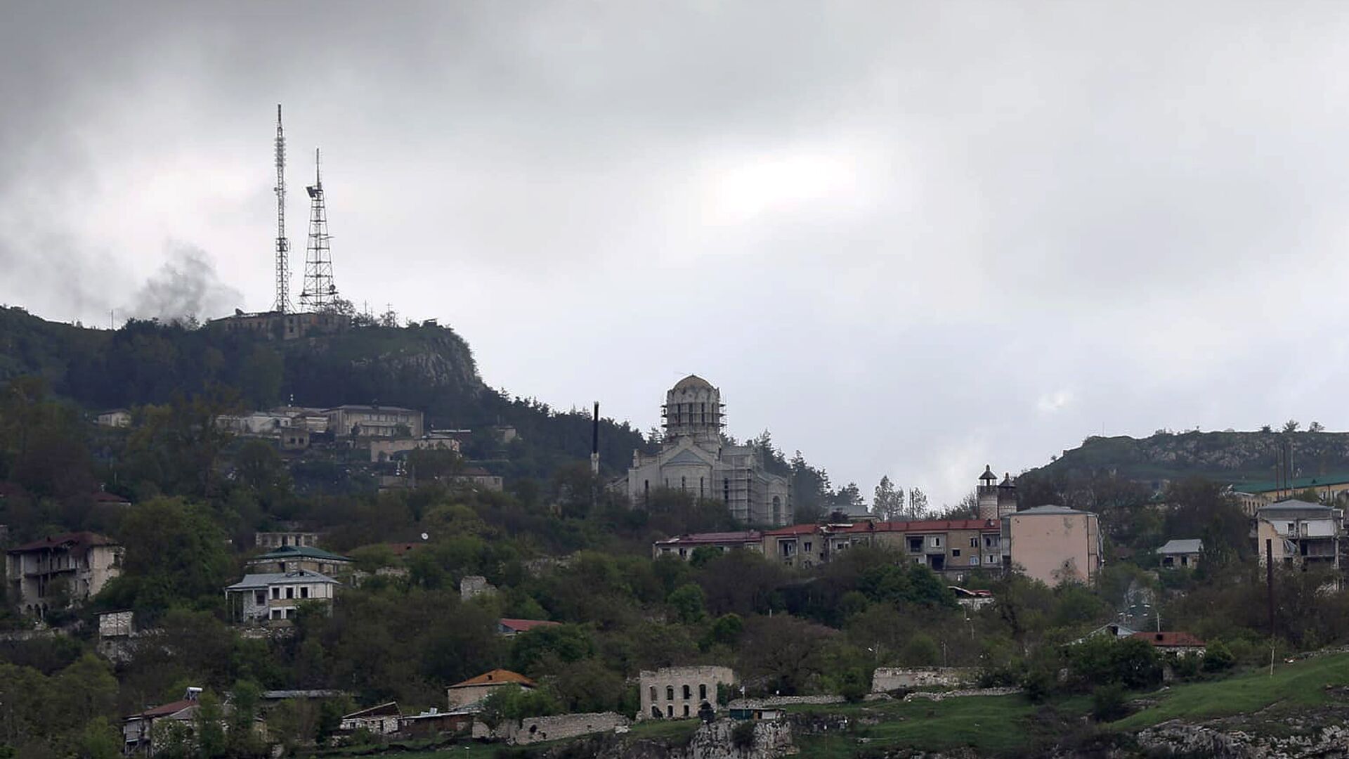 Вид на Шуши и купол церкви Казанчецоц - Sputnik Армения, 1920, 04.05.2021
