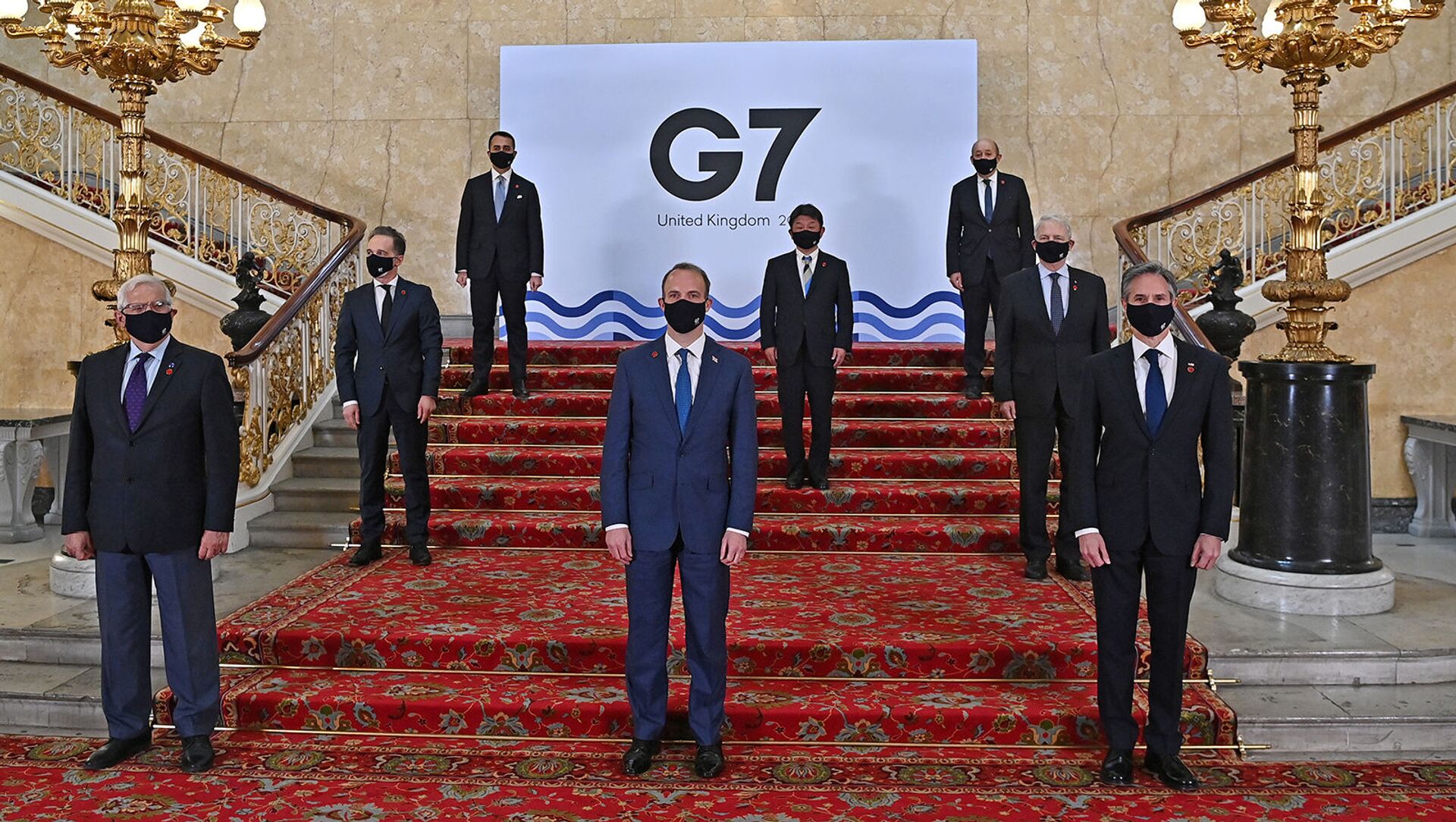 Церемония фотографирования участников встречи министров иностранных дел стран-частниц G7 перед началом встречи (4 мая 2021). Лондон - Sputnik Армения, 1920, 04.05.2021
