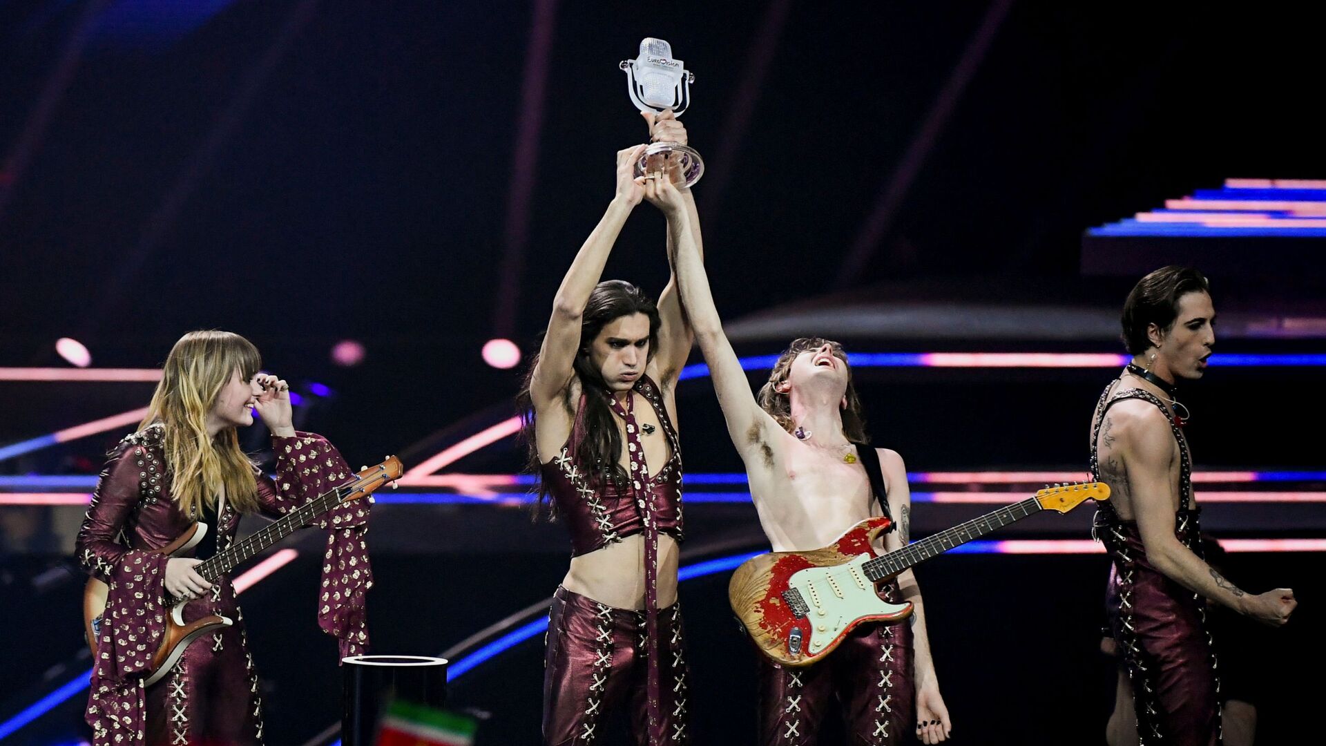 Победитель конкурса Евровидение-2021 Манескин (Италия) на сцене (23 мая 2021). Роттердам - Sputnik Армения, 1920, 05.06.2021