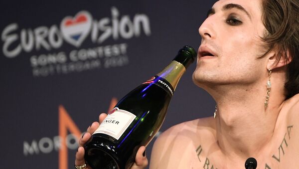 Вокалист группы Maneskin (Италия) Дамиано Давид, - Sputnik Армения