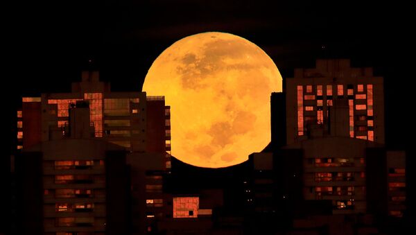 Лунное затмение на рассвете в Бразилии - Sputnik Армения