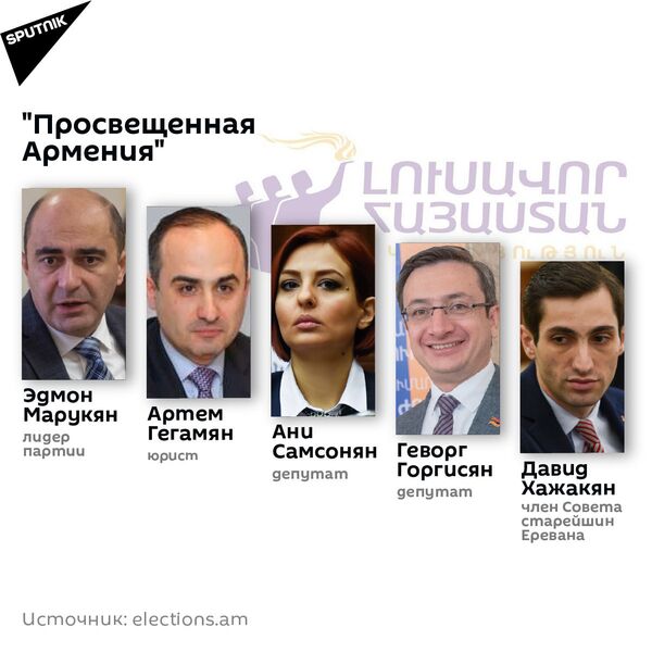 Предвыборные списки: Просвещенная Армения Предвыборные списки: Просвещенная Армения - Sputnik Армения