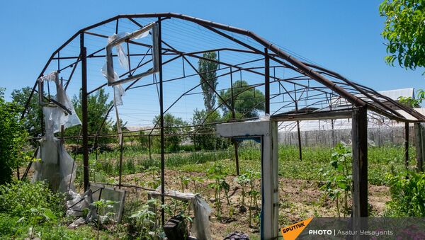 Поврежденная от ветра теплица в селе Джрарби Армавирской области - Sputnik Армения