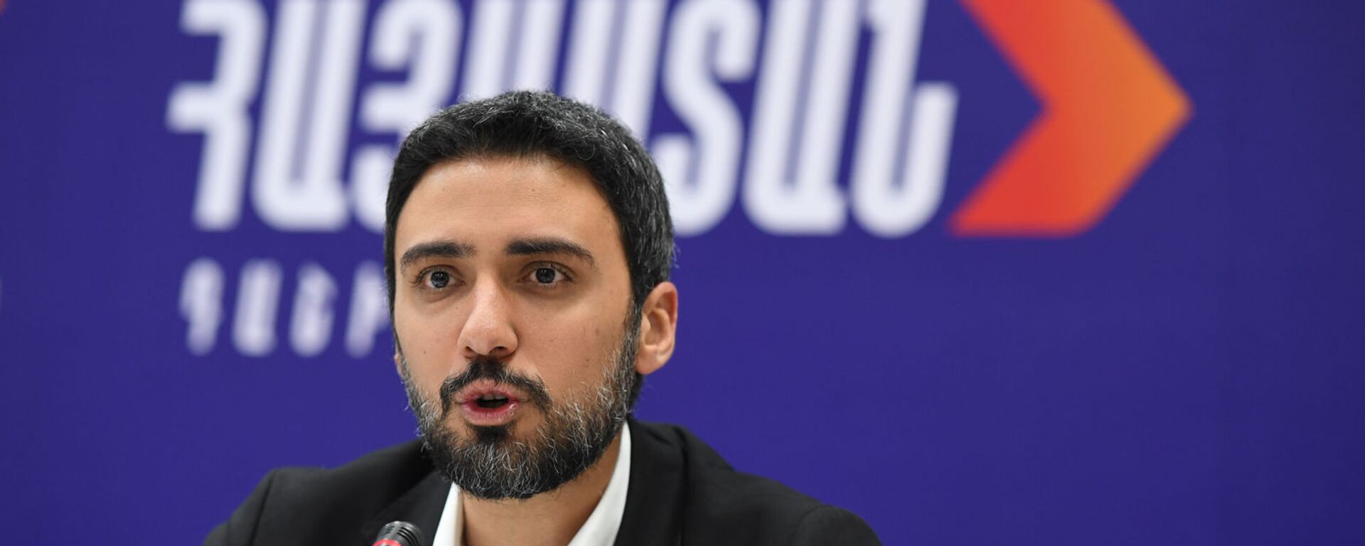 Арам Вардеванян во время брифинга блока Айастан (9 июня 2021). Еревaн - Sputnik Արմենիա, 1920, 27.06.2021