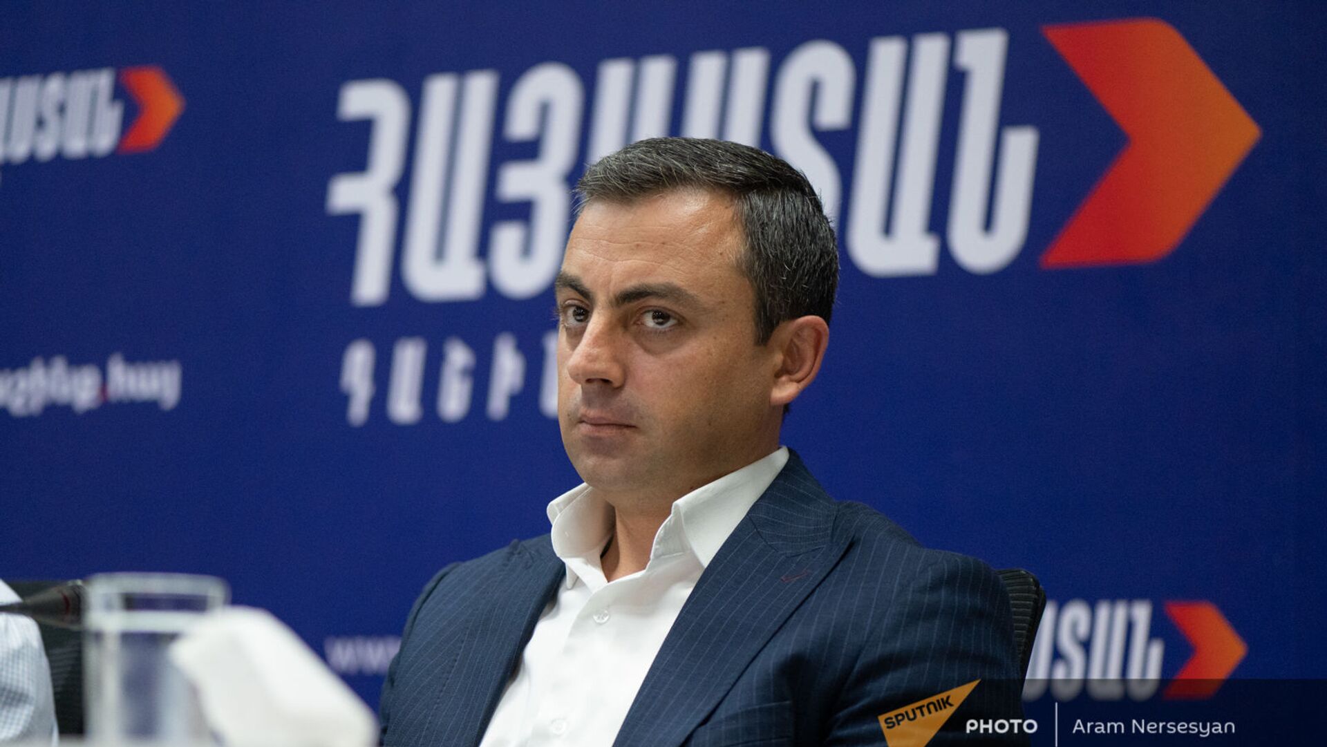 Ишхан Сагателян на пресс-конференции лидеров блока Айастан (22 июня 2021). Еревaн - Sputnik Армения, 1920, 22.07.2021
