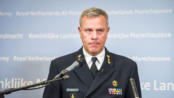 Адмирал Королевских военно-морских сил Нидерландов Роб Бауэр на пресс-конференции (20 июля 2020). Гаага - Sputnik Армения