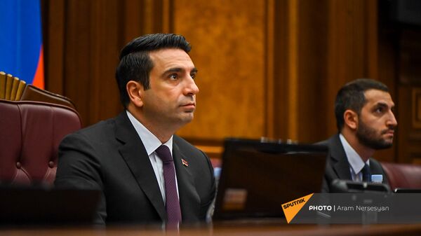 Спикер НС Ален Симонян на заседании Парламента (4 августа 2021). Еревaн - Sputnik Армения