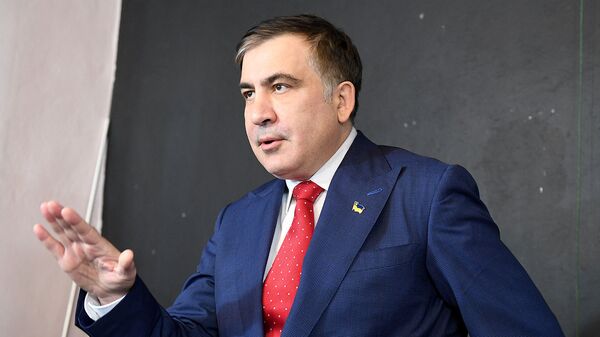 Бывший президент Грузии Михаил Саакашвили на пресс-конференции (13 февраля 2018). Варшава - Sputnik Армения
