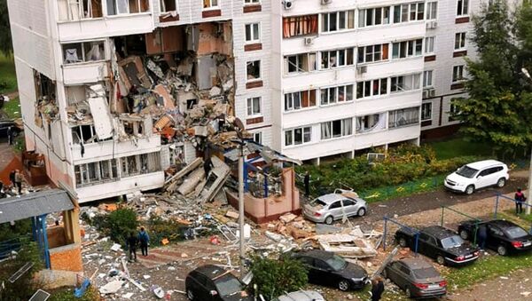 Многоквартирный жилой дом в Ногинске разрушенный в результате взрыва бытового газа (8 сентября 2021). Московская область - Sputnik Армения