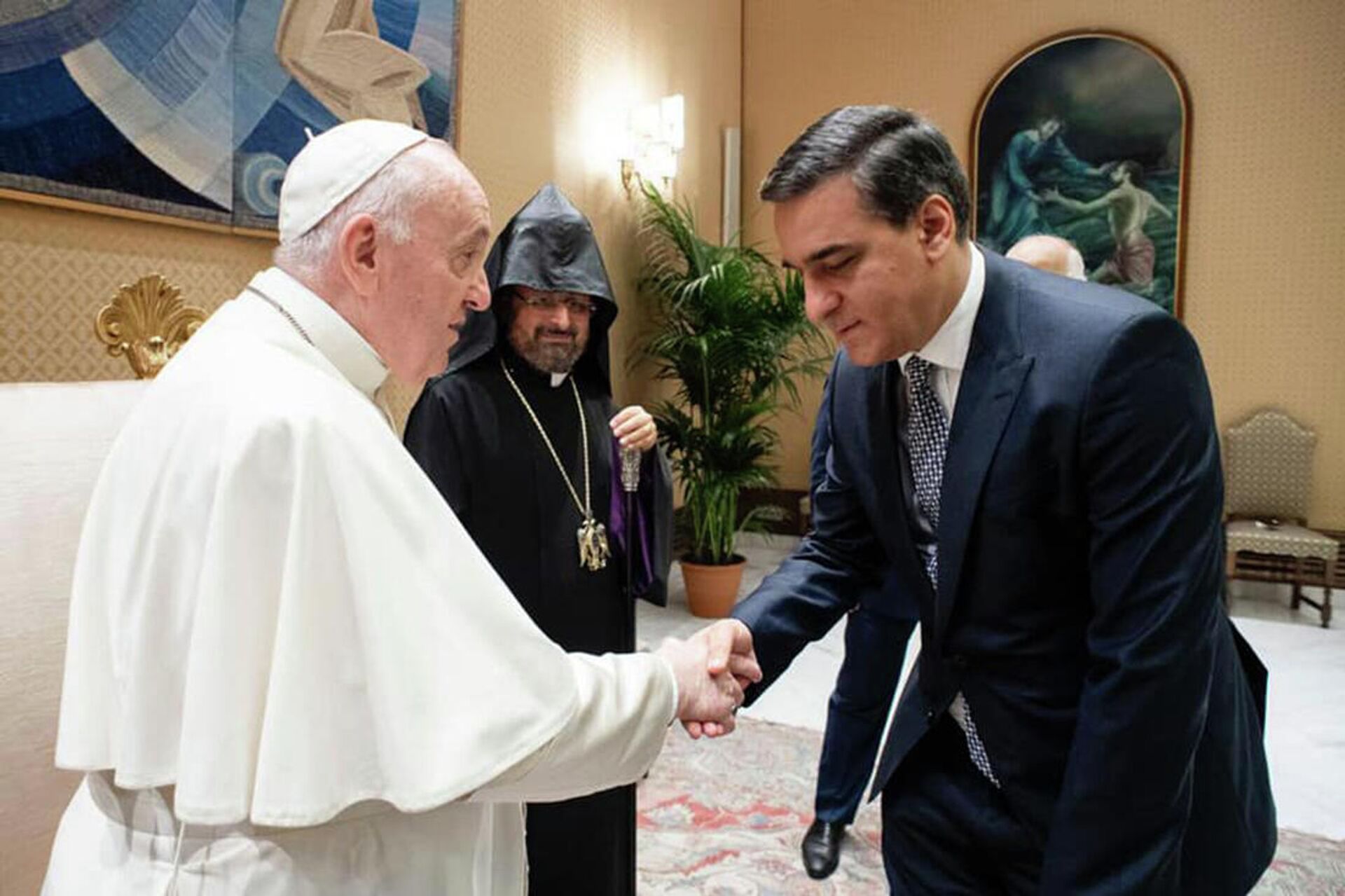 Встреча Омбудсмена Армана Татояна с Папой Римским Франциском (7 октября 2021). Ватикан - Sputnik Армения, 1920, 07.10.2021