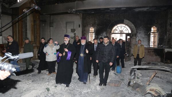 При содействии Великого Дома Киликийского в Алеппо восстанавливают церковь Св. Геворка - Sputnik Армения