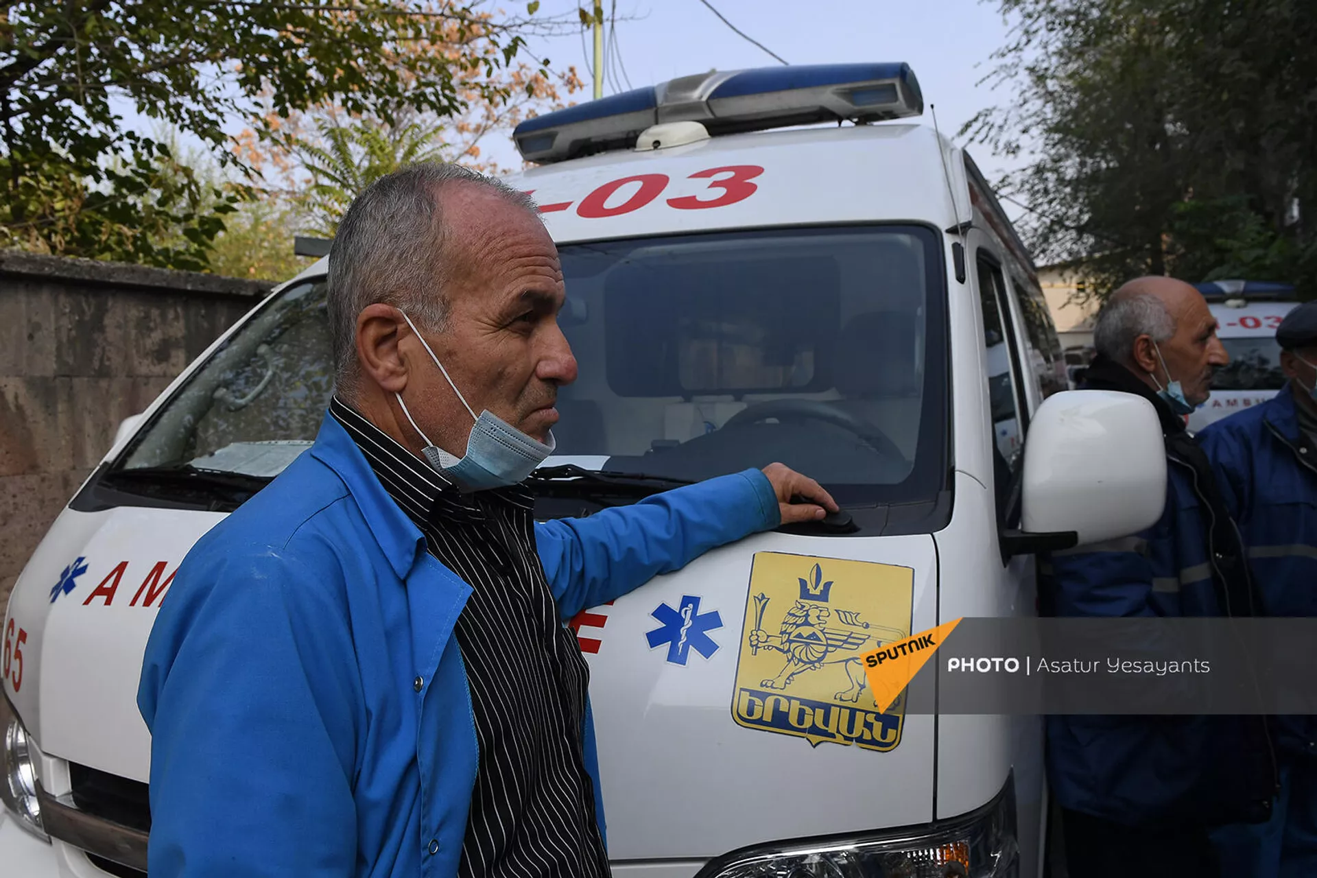 Водители службы Скорая помощь собрались на акцию протеста (2 ноября 2021)․ Еревaн - Sputnik Армения, 1920, 02.11.2021